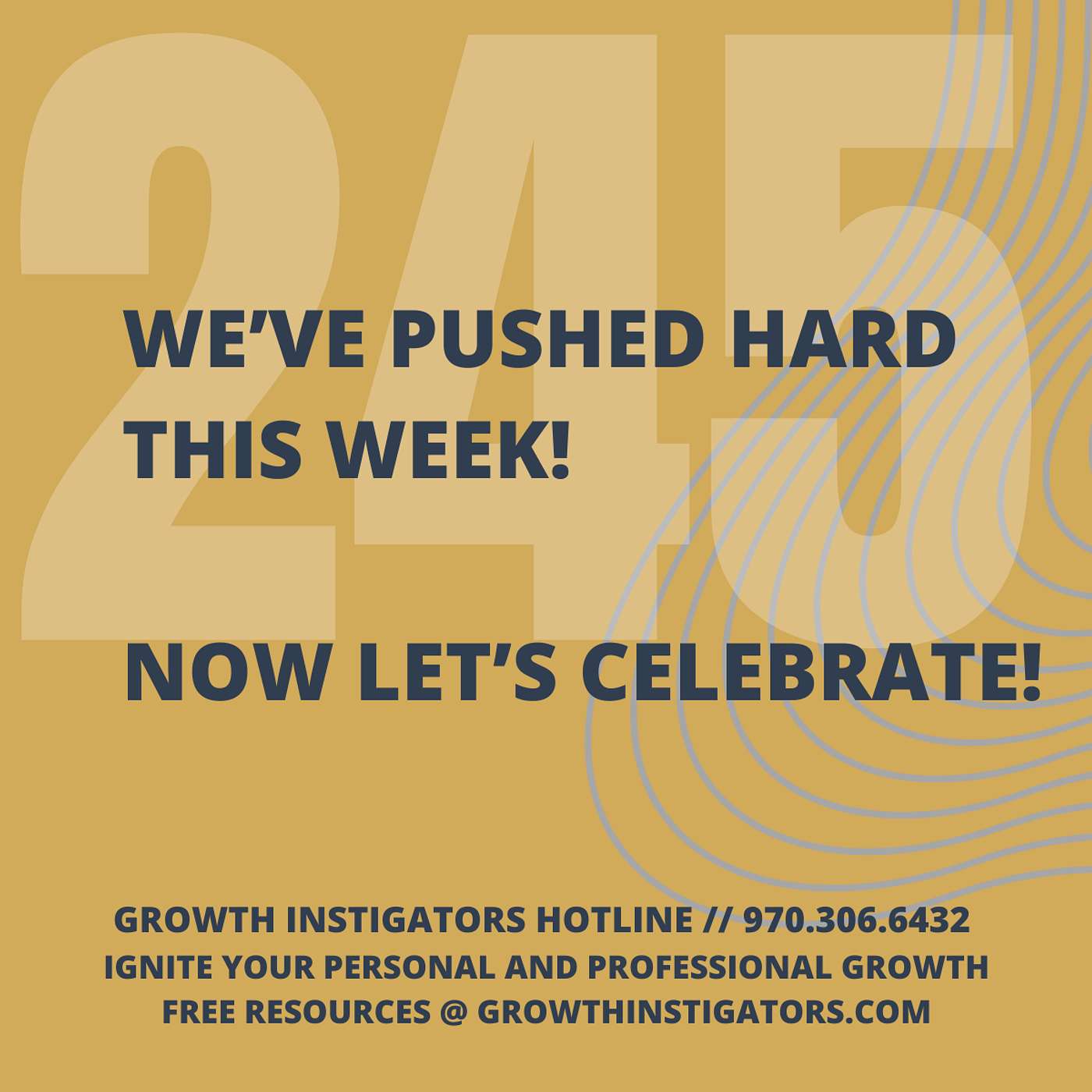 #245 We’ve pushed hard this week!  Now let’s celebrate! episode artwork