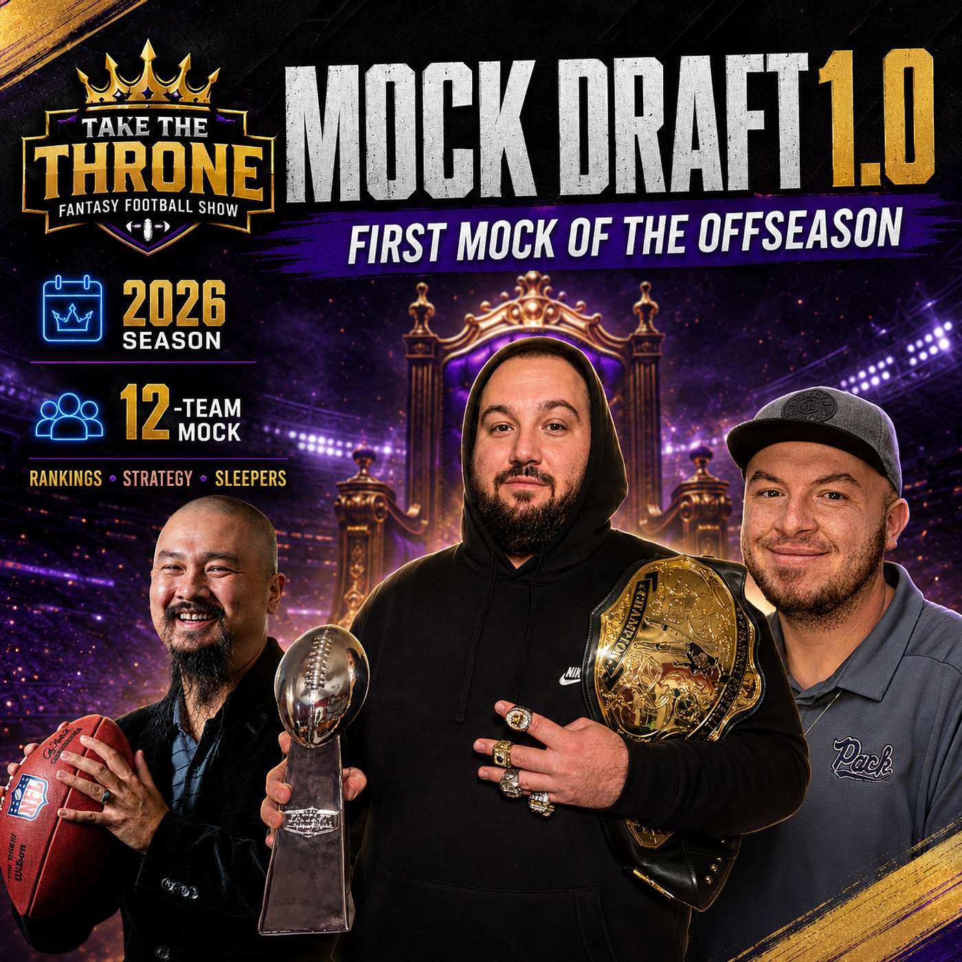 2026 Fantasy Football Mock Draft 1.0 | Take the Throne Fantasy Football Podcast episode artwork