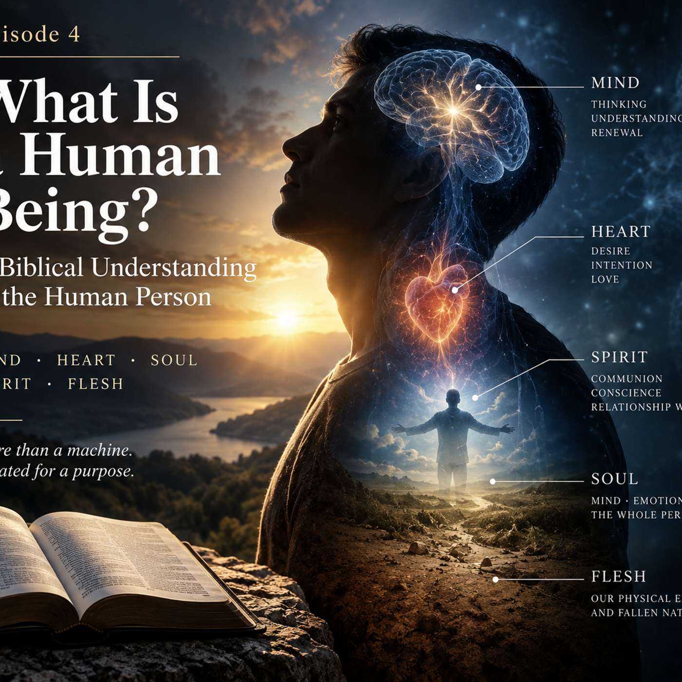 MORE THAN A MACHINE - Episode 4 — What Is a Human Being? Mind, Heart, Soul, Spirit and Flesh episode artwork