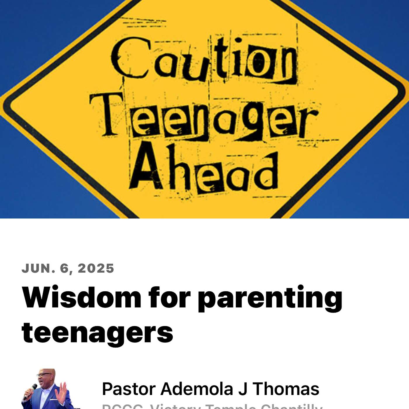 Wisdom For Parenting Teenagers. episode artwork
