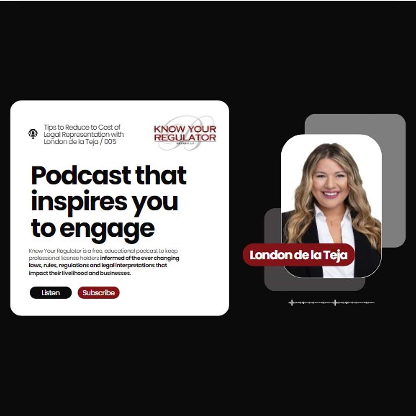Tips to Reduce the Cost of Legal Representation with London de la Teja episode artwork