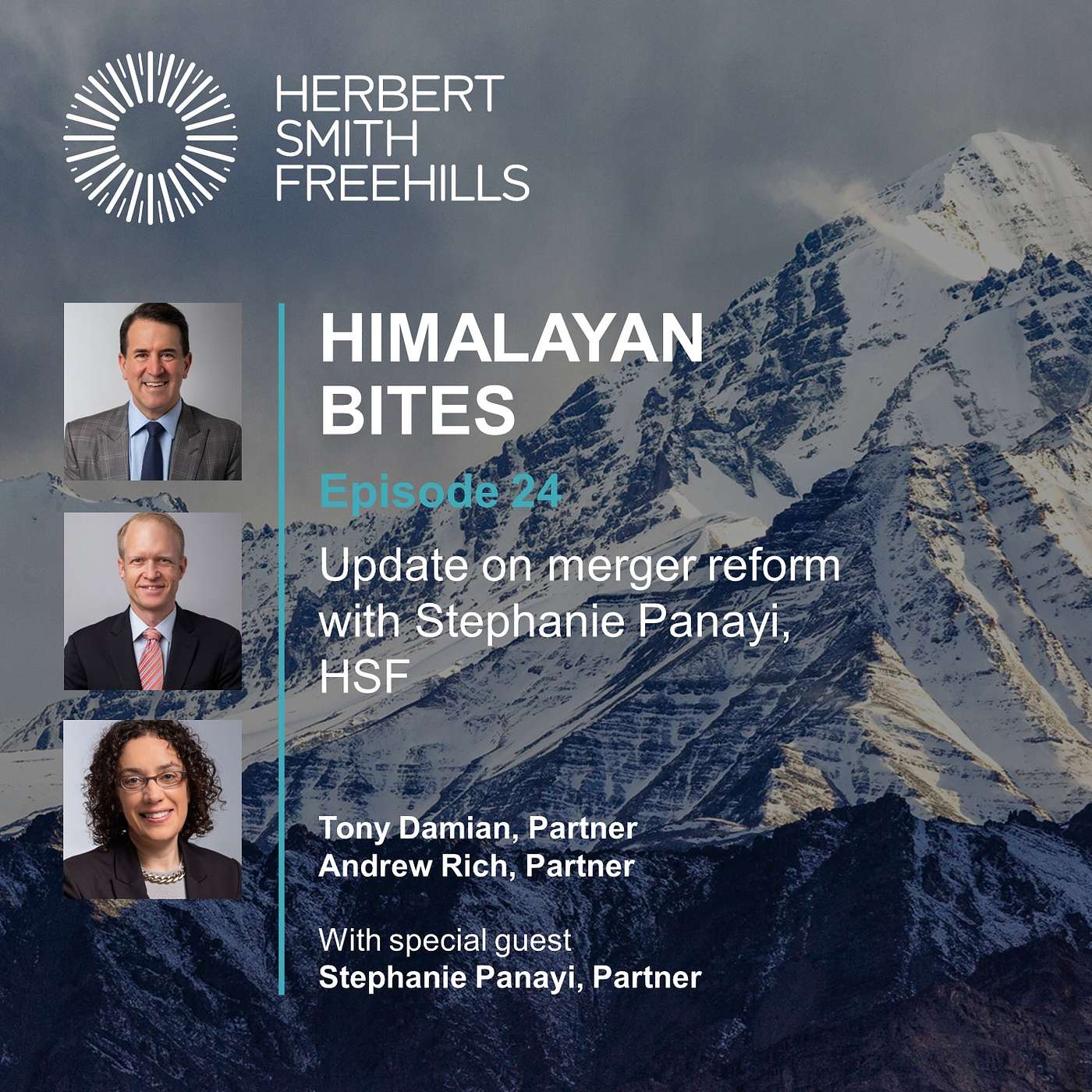 Himalayan Bites: EP24 Update on merger reform with Stephanie Panayi, HSF episode artwork