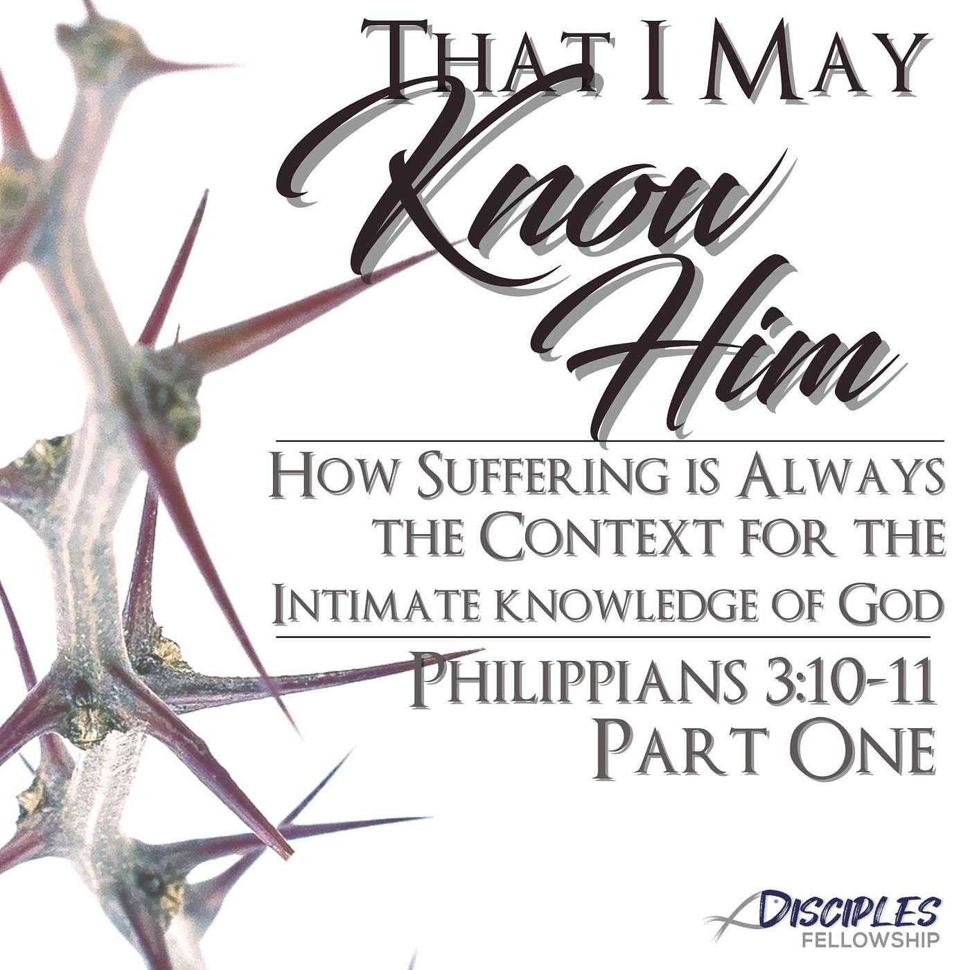 That I May Know Him, Part 1; Philippians 3:10-11