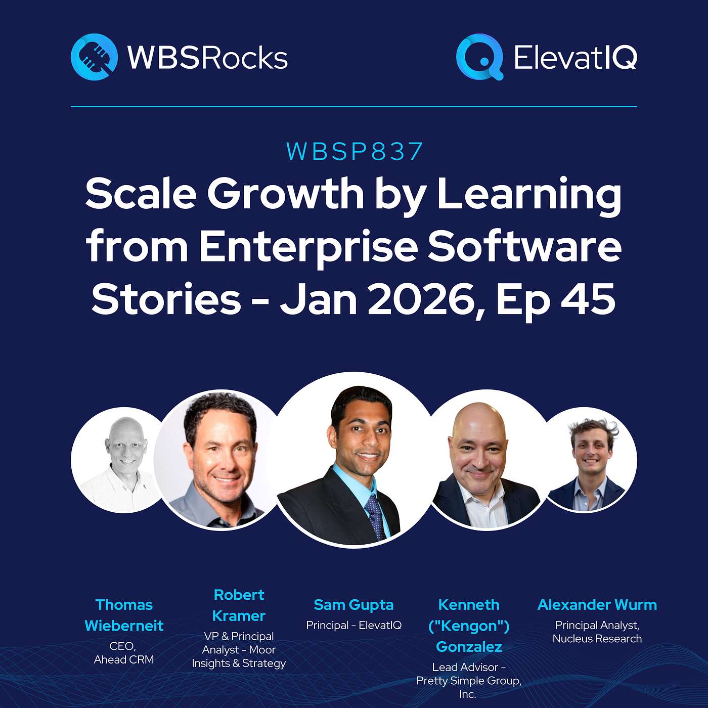 WBSP837: Scale Growth by Learning from Enterprise Software Stories - Jan 2026, Ep 45, an Objective Panel Discussion WBSP837: Scale Growth by Learning from Enterprise Software Stories - Jan 2026, Ep 45, an Objective Panel Discussion