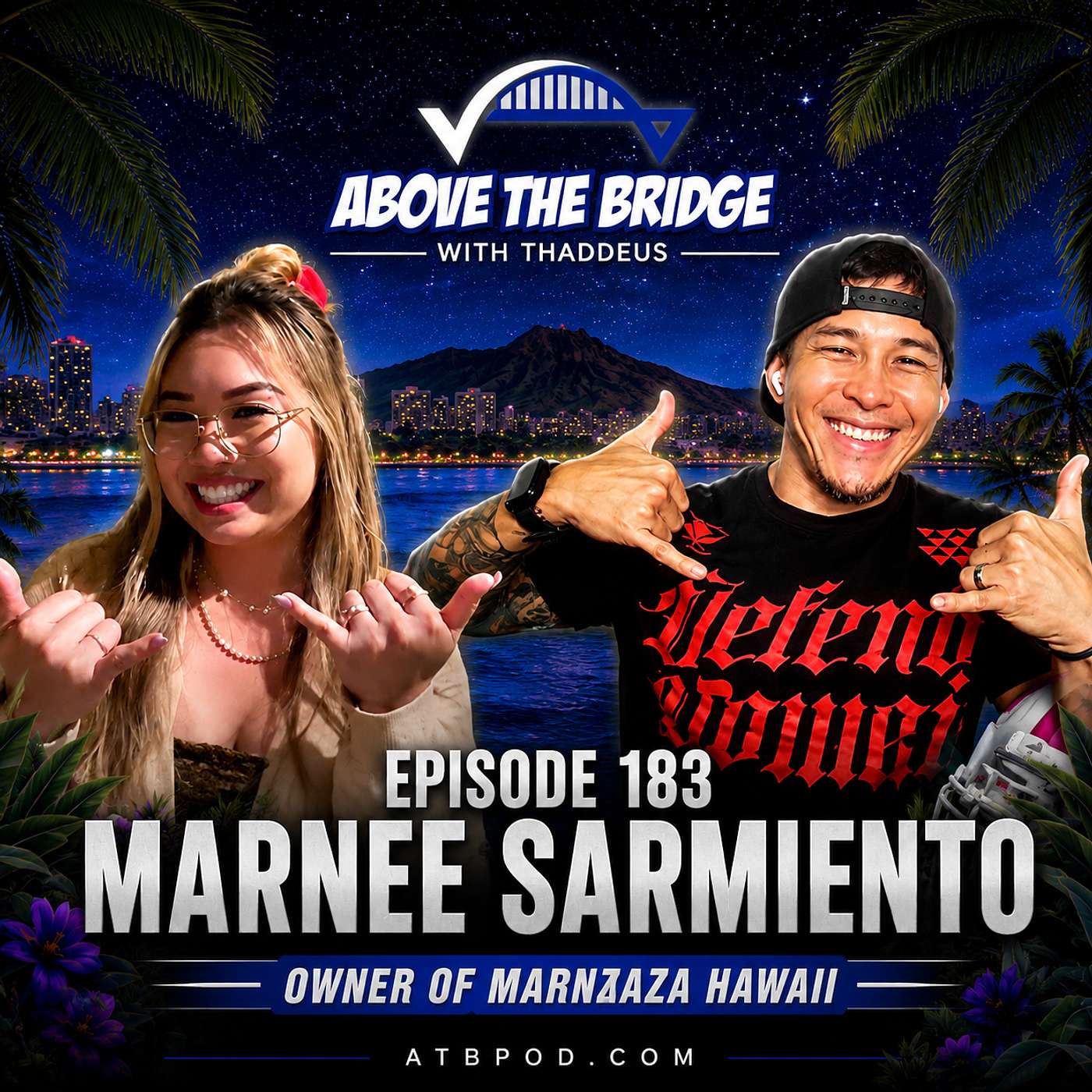 Above the bridge