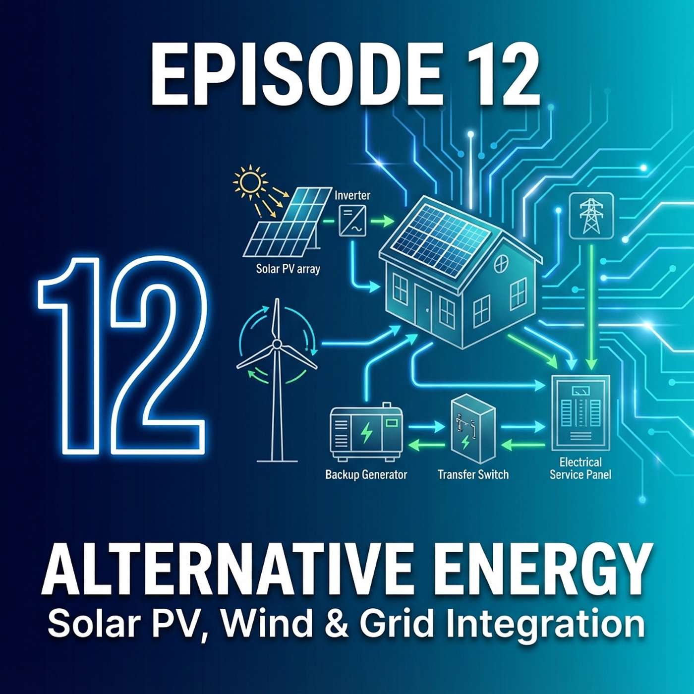 12 - Alternative Energy and Generators: Solar PV, Wind Turbines, Generators episode artwork
