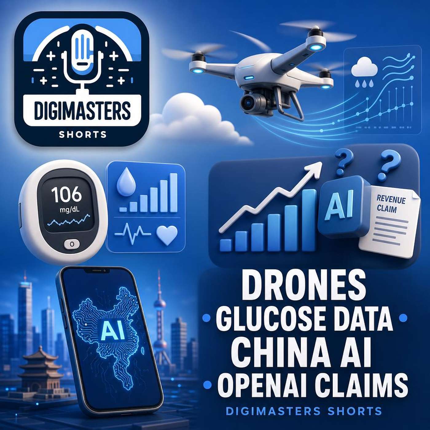 Meteomatics Drones Reshape Forecasting, Google Abbott Monetize Glucose Data, Apple Alibaba’s China AI Gamble, OpenAI Revenue Claims Challenged episode artwork