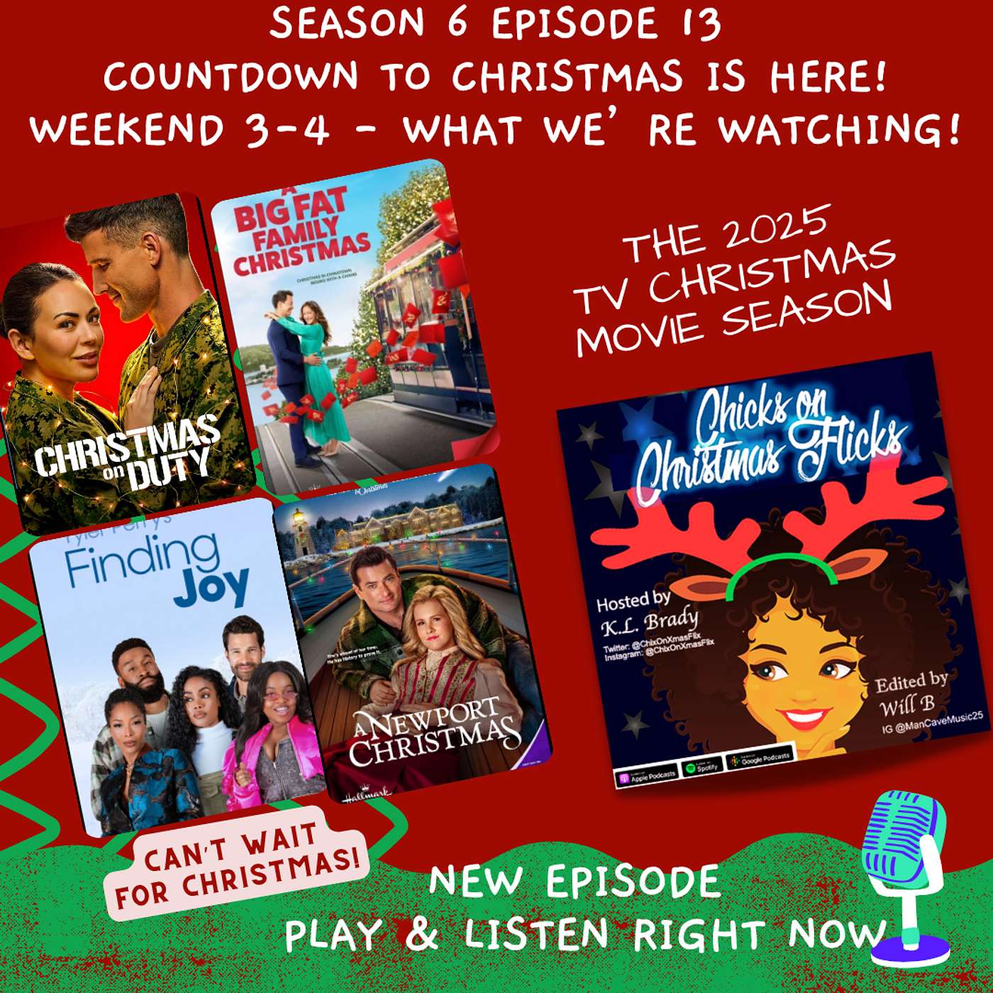 Season 6 Episode 13:  Christmas on Duty in Newport PLUS Prime and Hulu Movies!