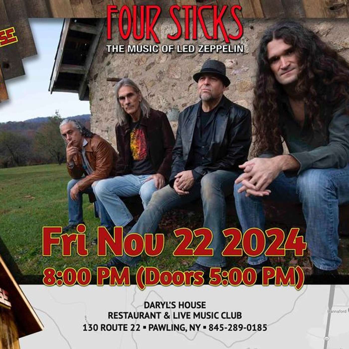 The City's Backyard Ep 130 FOUR STICKS The Music Of Led  Zeppelin coming to DARYL'S HOUSE in Pawling, New York plus The Music Room inCape Cod, MASS! episode artwork