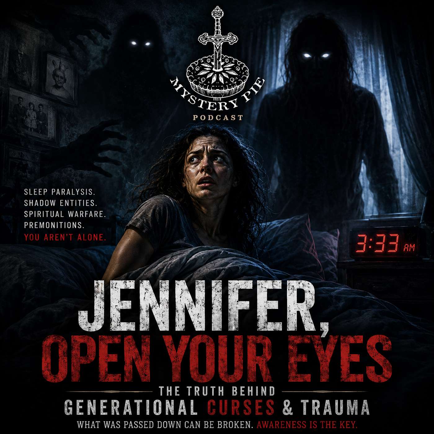 1 "Jennifer, Open Your Eyes" sleep paralysis, shadow figures, Freemasonry, premonitions episode artwork