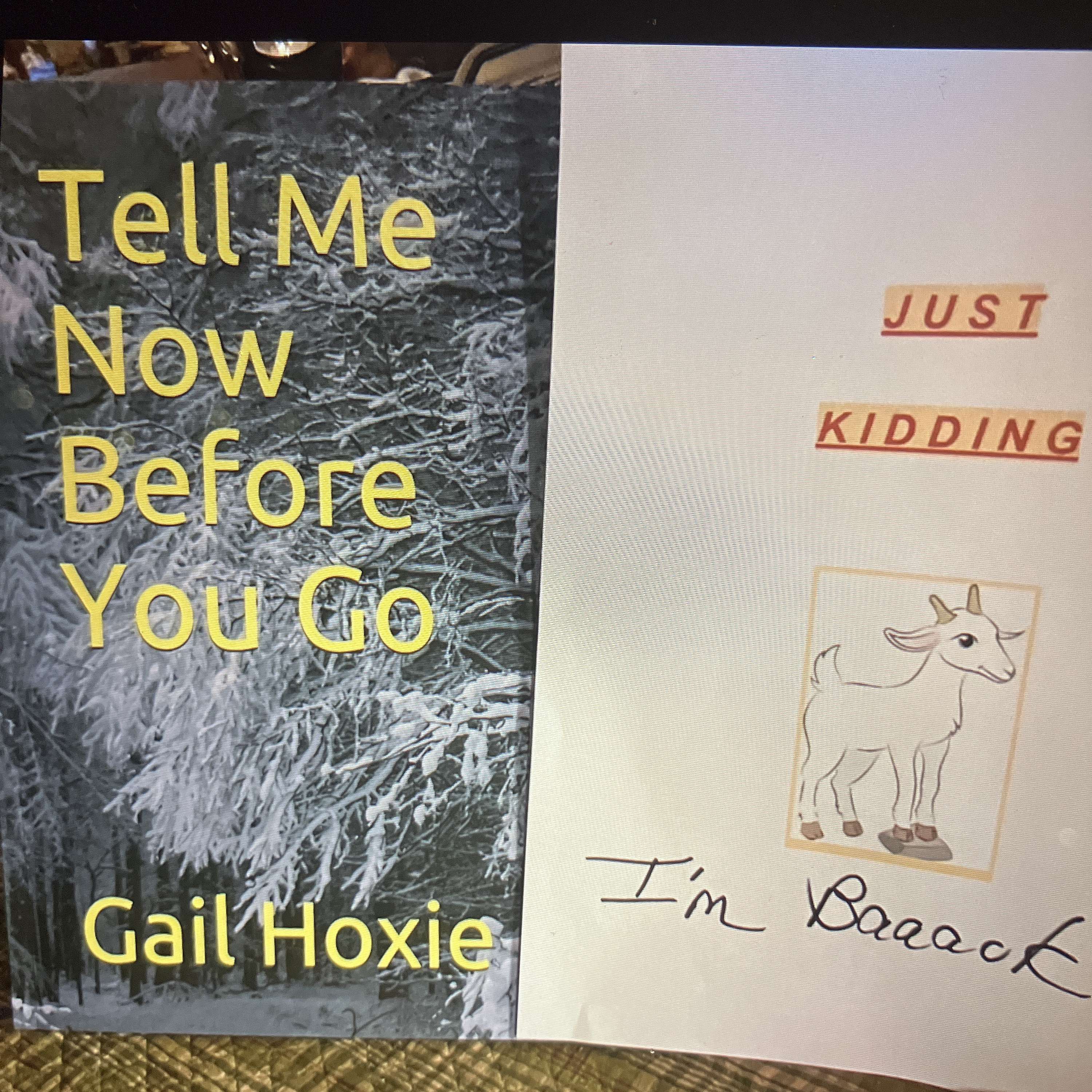 Tell Me Now Before You Go