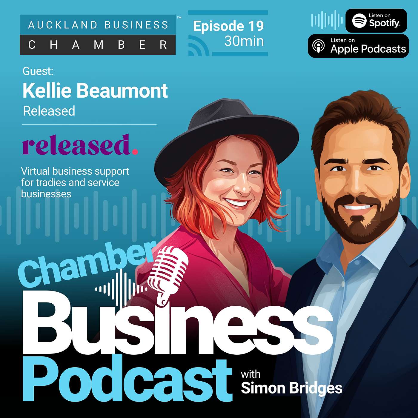 A great listen for any business owner who's still holding all the reins and wondering how to let go - Episode 19 of Chamber Business Podcast with Kellie Beaumont of Released episode artwork