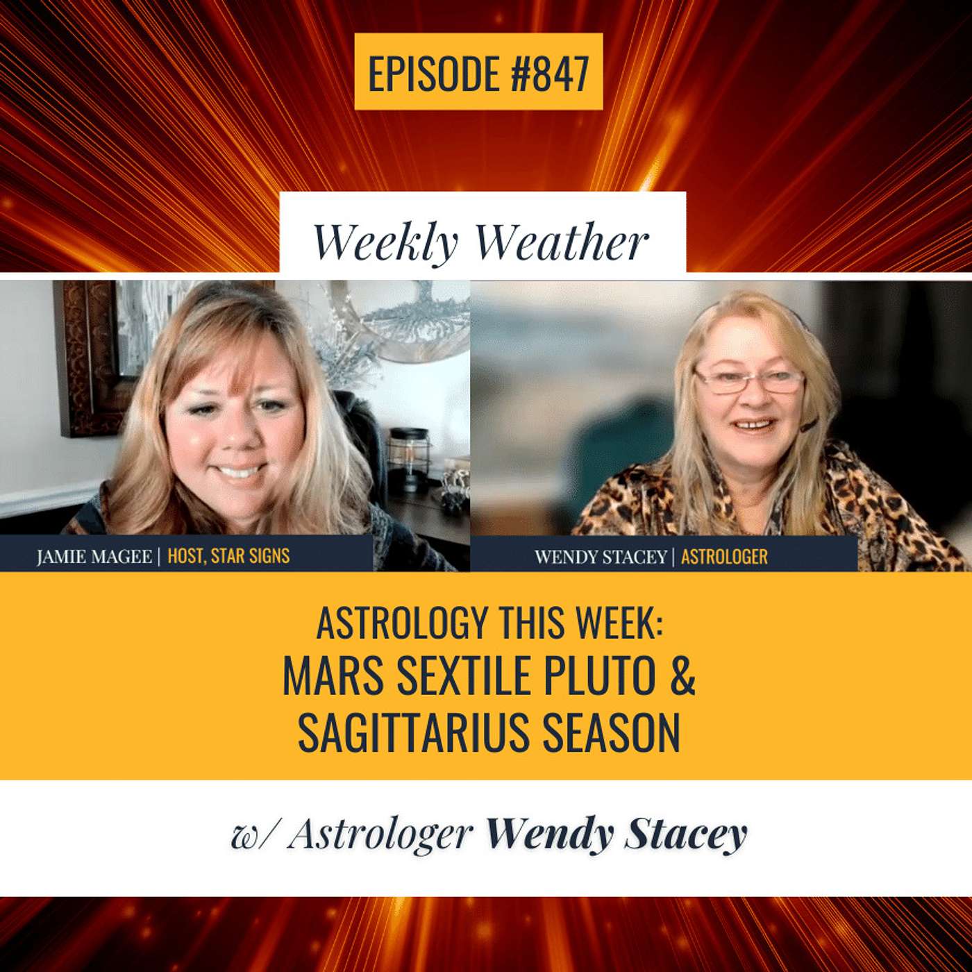 cover of episode [WEEKLY ASTROLOGICAL WEATHER] Astrology This Week: Mars Sextile Pluto & Sagittarius Season w/ Astrologer Wendy Stacey