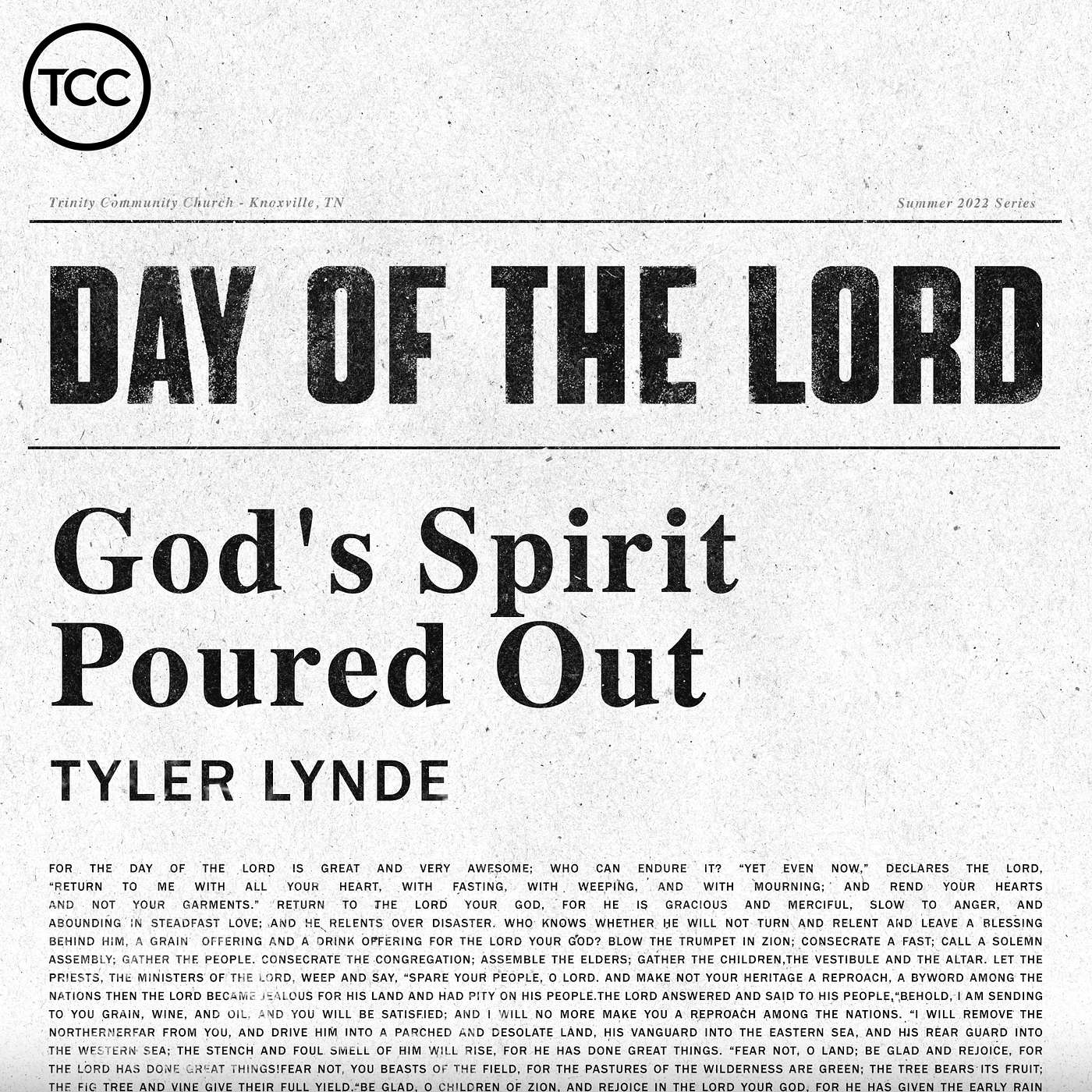 Day Of The Lord - God's Spirit Poured Out