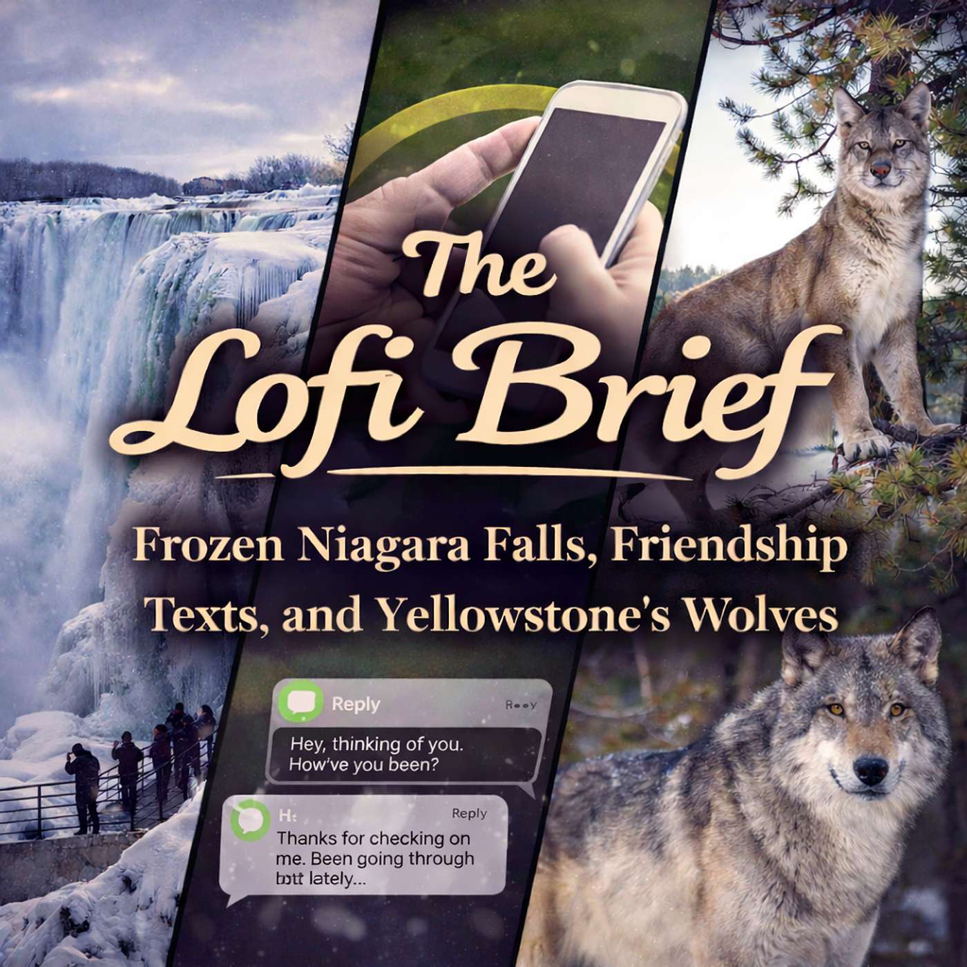Frozen Niagara Falls, Friendship Texts, and Yellowstone’s Wolves episode artwork
