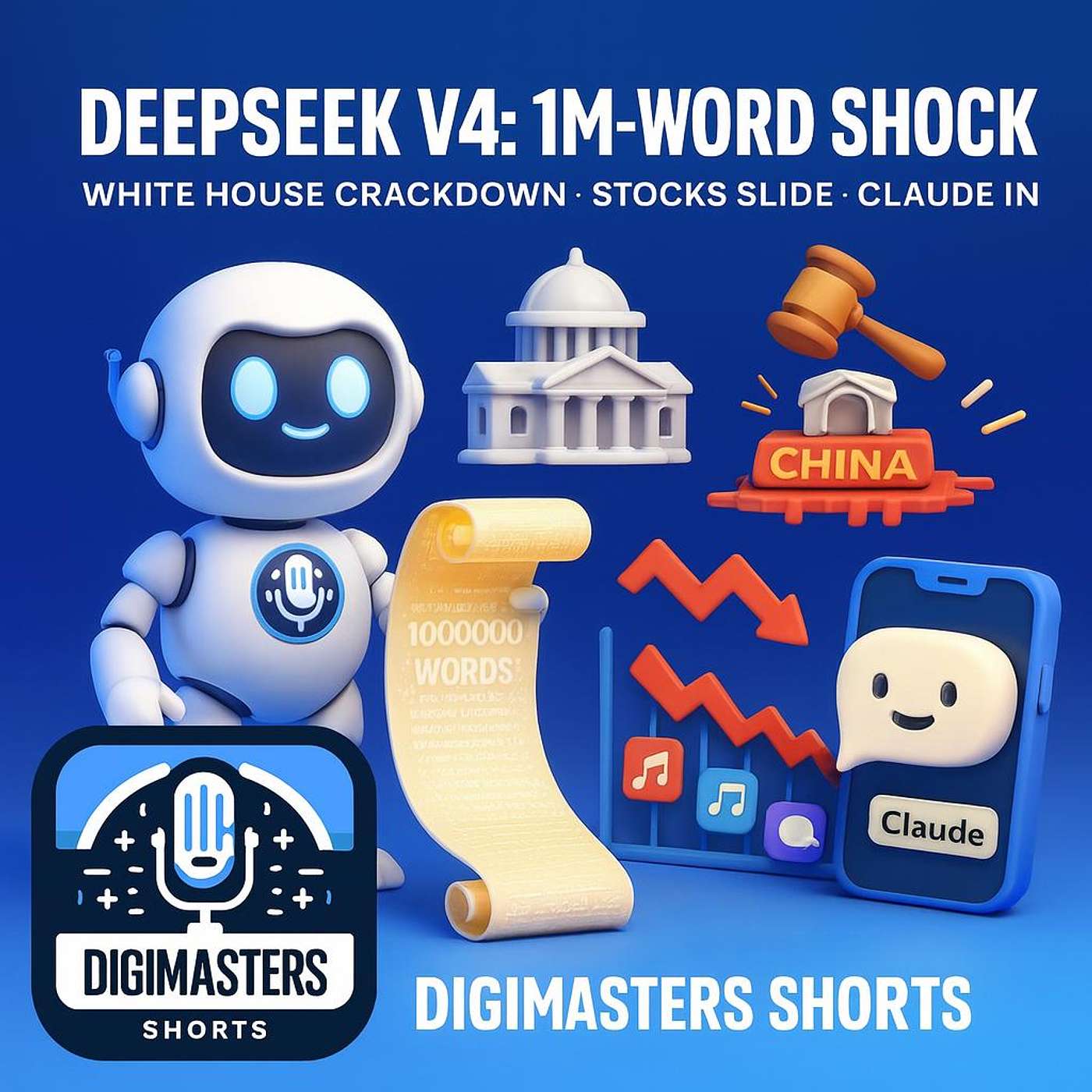 DeepSeek V4's Million-Word AI Shakes US, White House Hammers China Tech Theft, Software Stocks Crash Amid AI Fears, Anthropic's Claude Invades Your Apps episode artwork