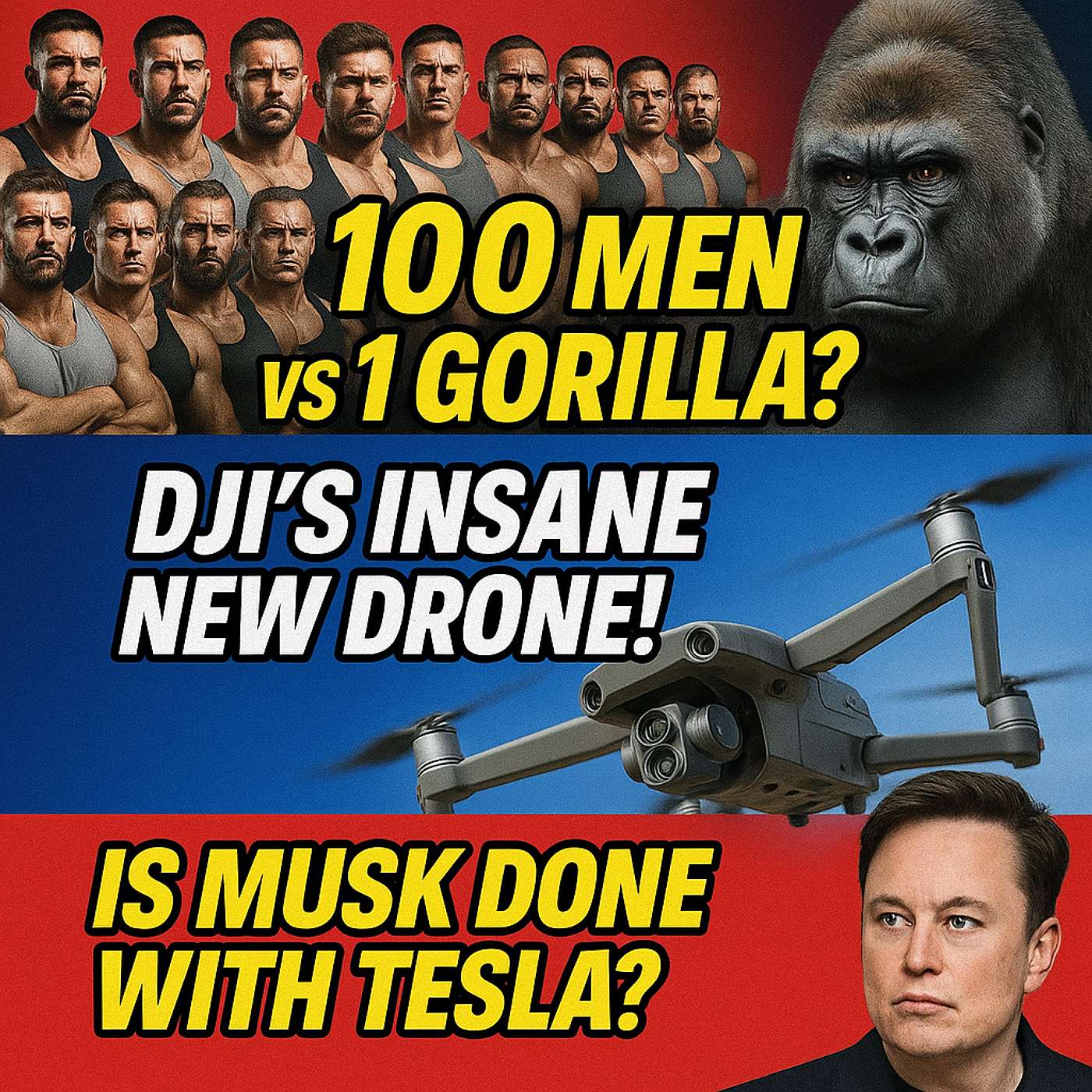 100 Men vs 1 Gorilla?! + DJI's Wild New Drone + Is Elon Leaving Tesla? episode artwork