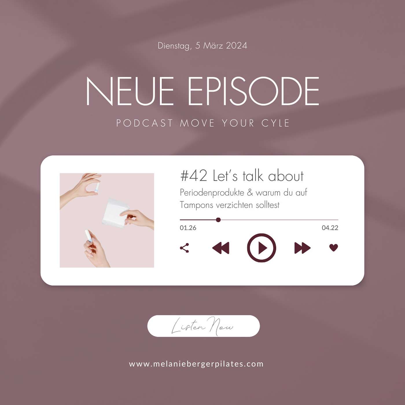 #42 let's talk about: Hygieneprodukte für die Periode & die Antwort warum du auf Tampons verzichten solltest.