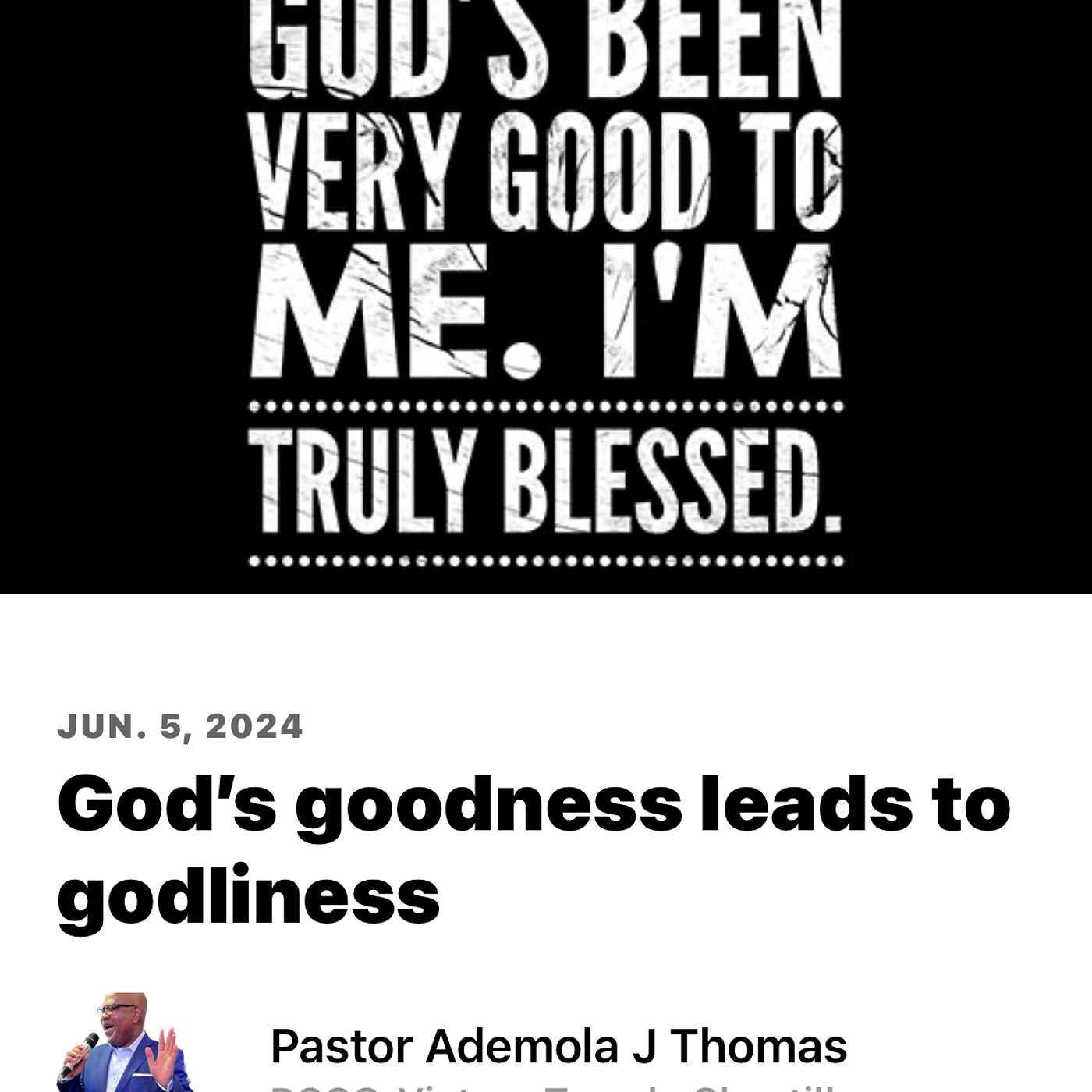 God's Goodness Leads to Godliness