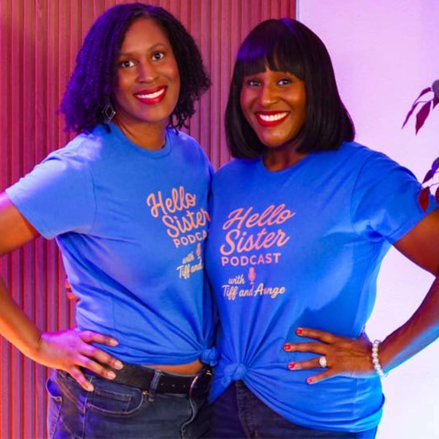 Hello Sister Podcast with Tiff and Aunge podcast artwork