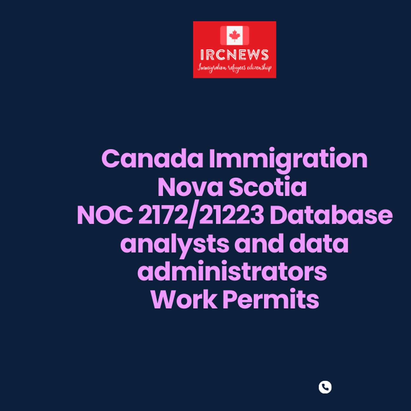 Canada Immigration Nova Scotia NOC 2172/21223 Database analysts and data administrators Work Permits