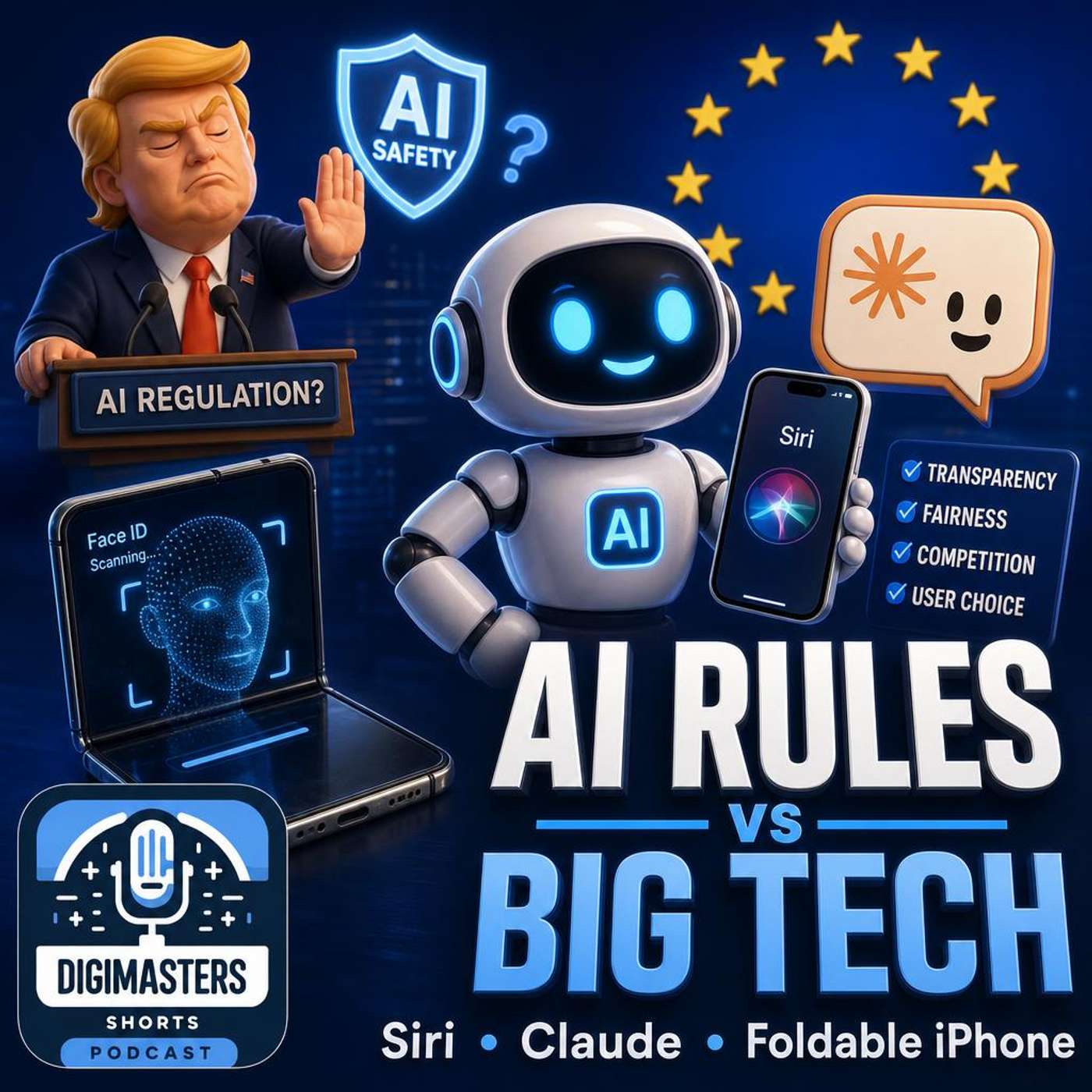 Trump Dismisses AI Safety, Apple’s iOS 27 Siri Gamble, Anthropic’s Claude Challenges EU Rules, Apple’s Foldable Face ID Coup