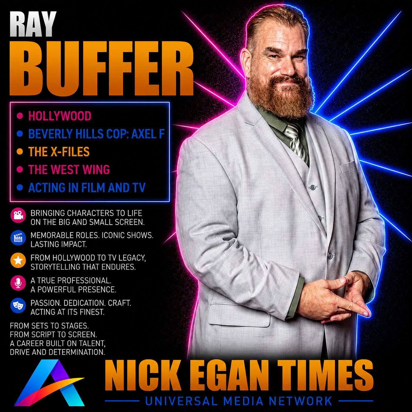Ray Buffer Hollywood, Beverly Hills Cop: Axel F, The X-Files, The West Wing & Acting in Film and TV | Nick Egan Times episode artwork