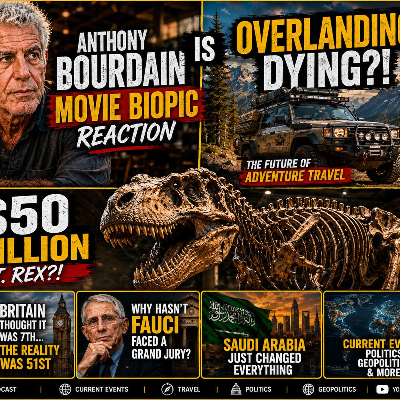 Is Overlanding Dying? | Anthony Bourdain Movie Biopic Reaction, $50M T. Rex, Fauci, Britain & Saudi Arabia episode artwork