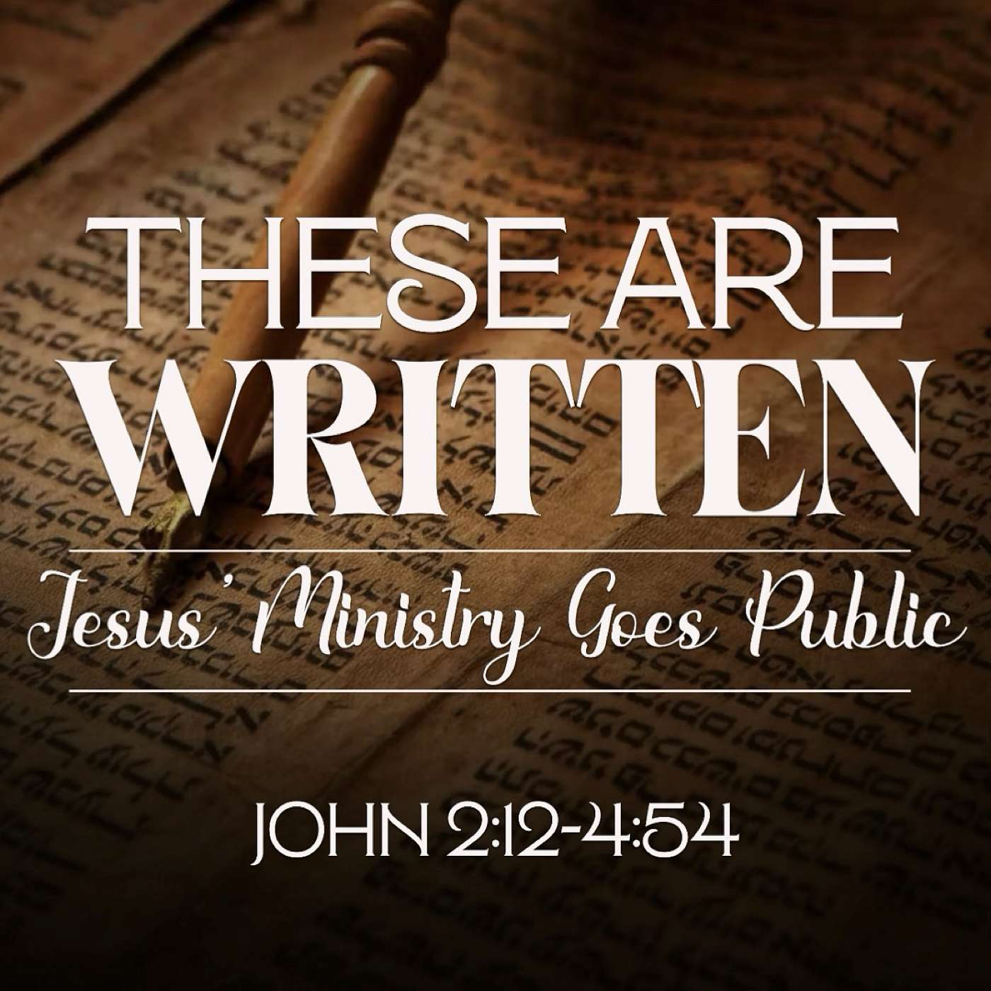 4/16/25 These Are Written: Jesus' Ministry Goes Public, Pt.1