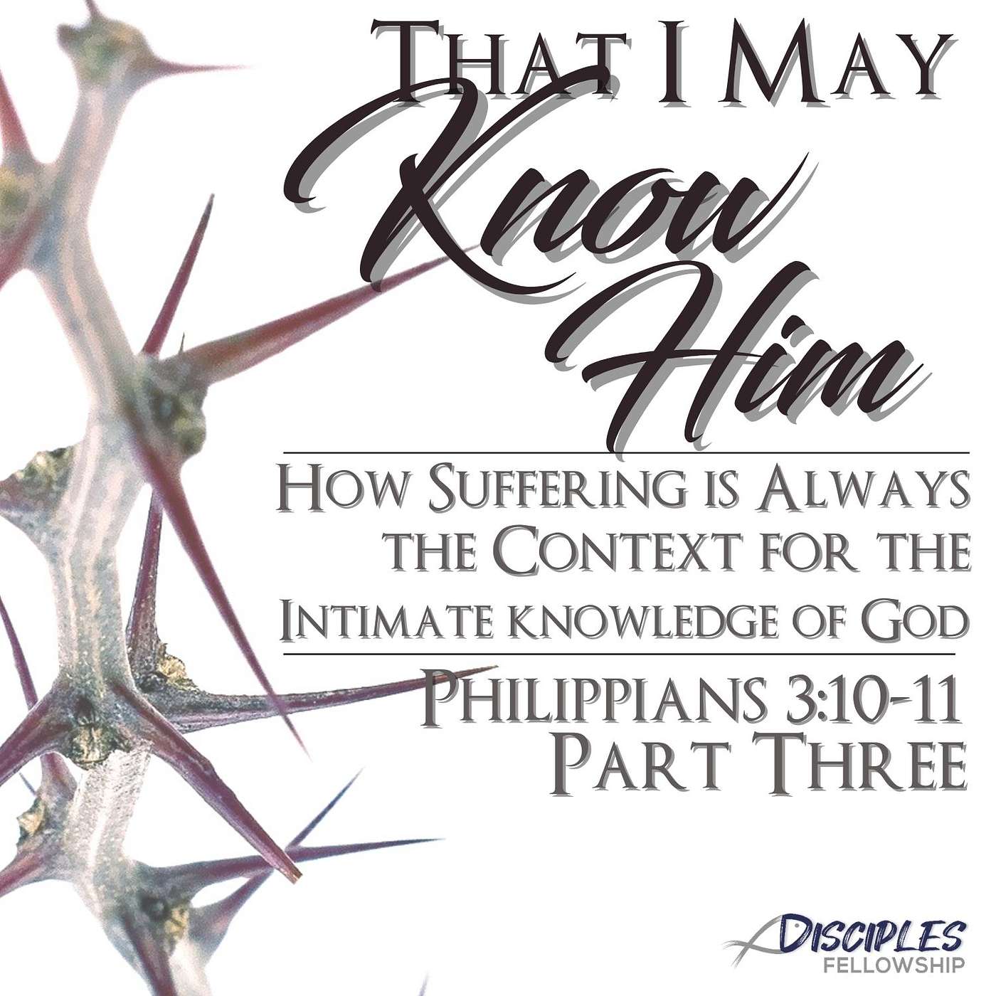 That I May Know Him, Part 3; Philippians 3:10-11