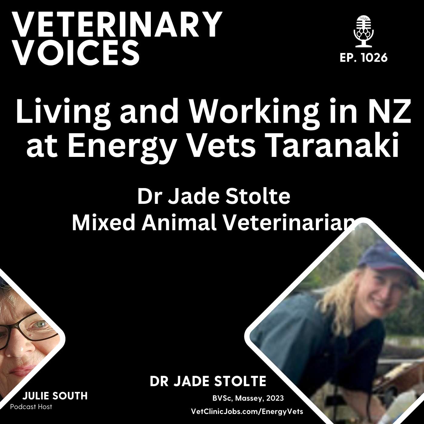 Living and Working at Energy Vets Taranaki with Mixed Animal Veterinarian - Dr Jade Stolte - ep.1026