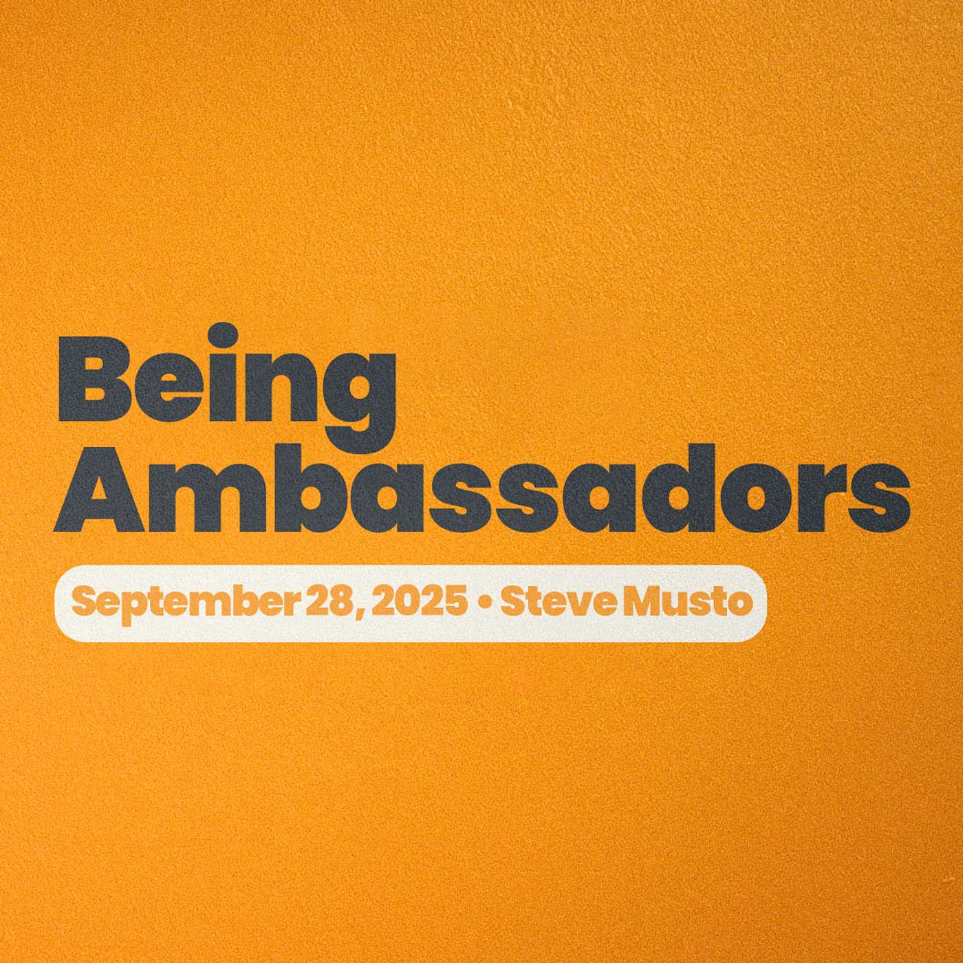 Being Ambassadors • Matthew 5:13-16 • Steve Musto