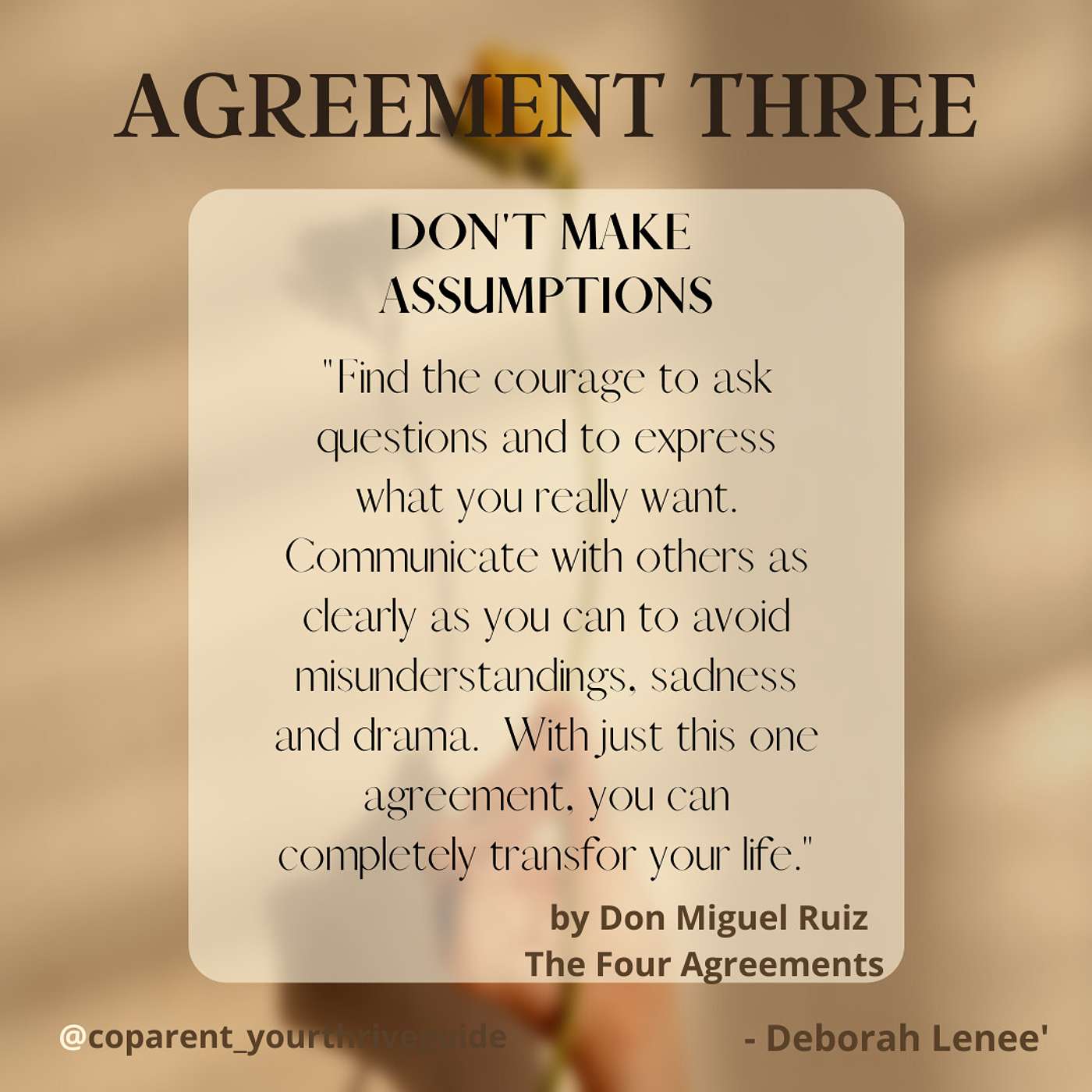 Agreement 3 - Don't Make Assumptions