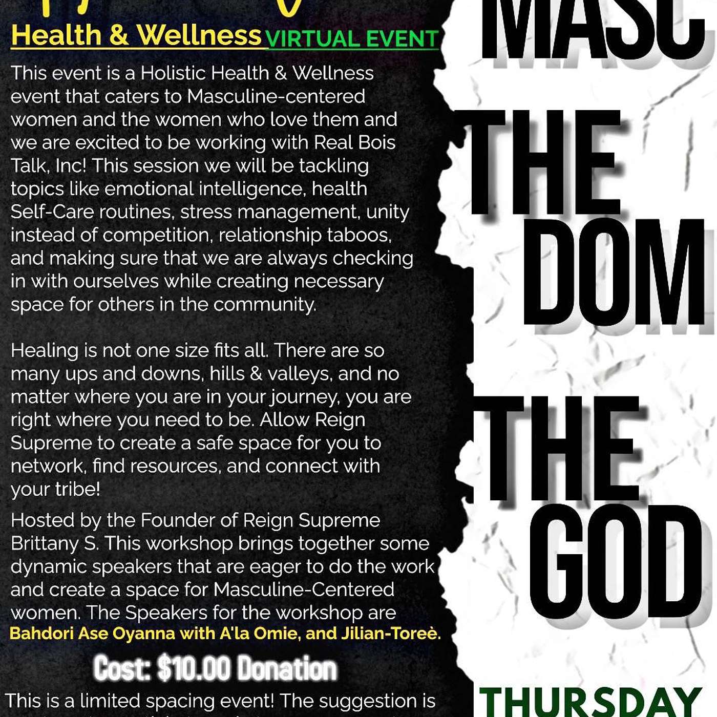 Real Bois Talk - The Masc The Dom The God "Holistic" episode artwork