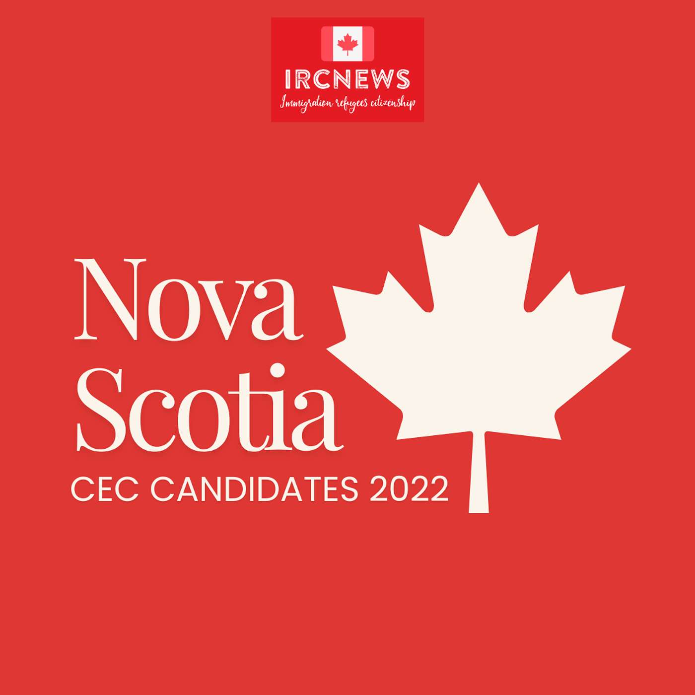 Canada Immigration Total CEC Express Entry Candidate selection for the province of Nova Scotia in 2022