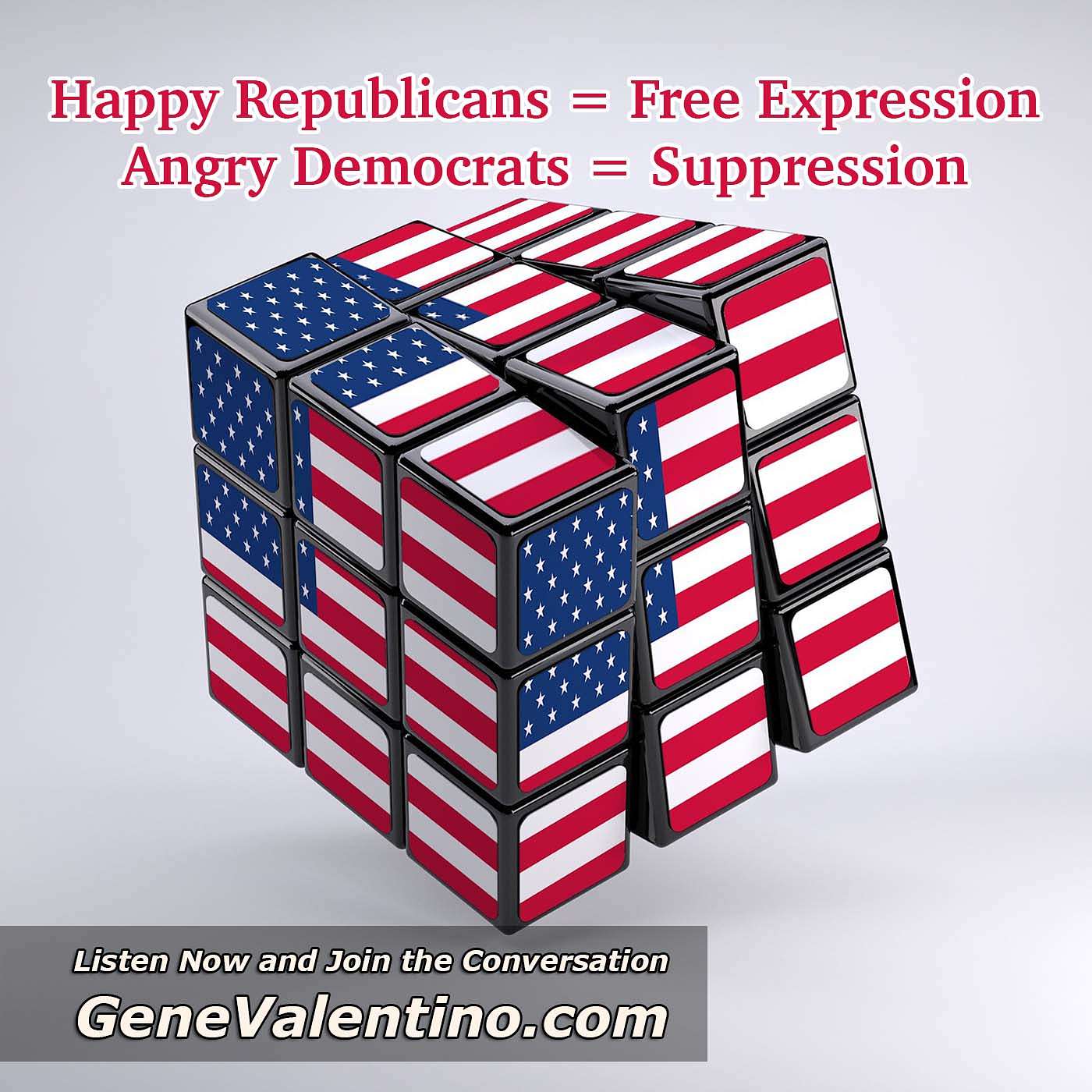 Happy Republicans = Free Expression ~ Angry Democrats = Suppression