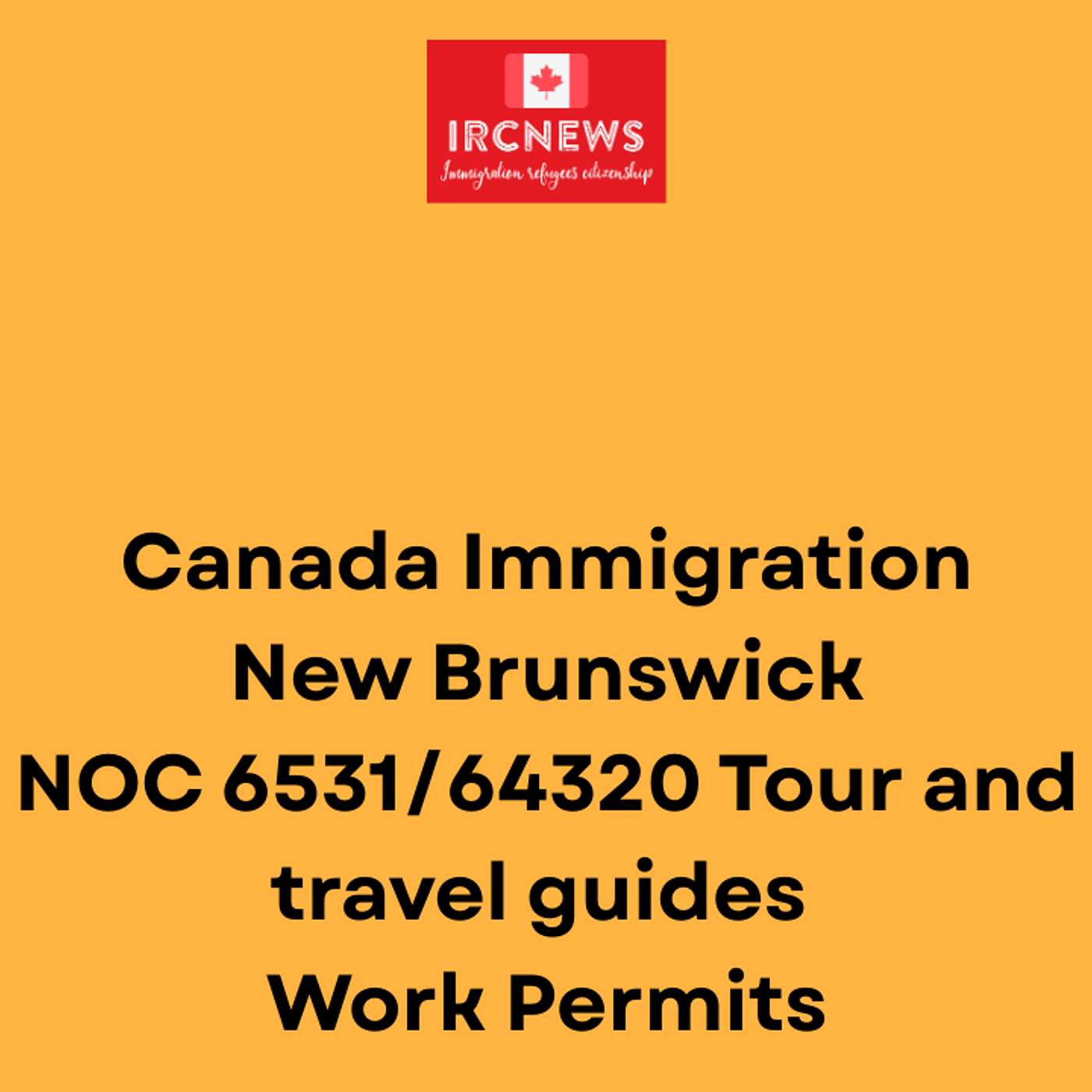 Canada Immigration New Brunswick NOC 6531/64320 Tour and travel guides Work Permits episode artwork