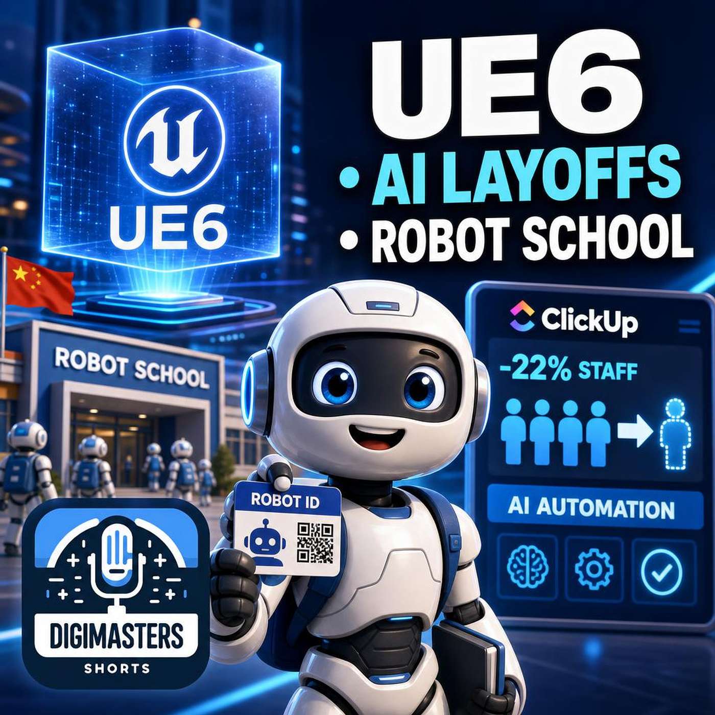 Epic Games Unveils Unreal Engine 6 Amid Criticism, ClickUp Cuts 22% Staff Embracing AI Revolution, China Launches First Humanoid Robot School and National Robot ID System episode artwork