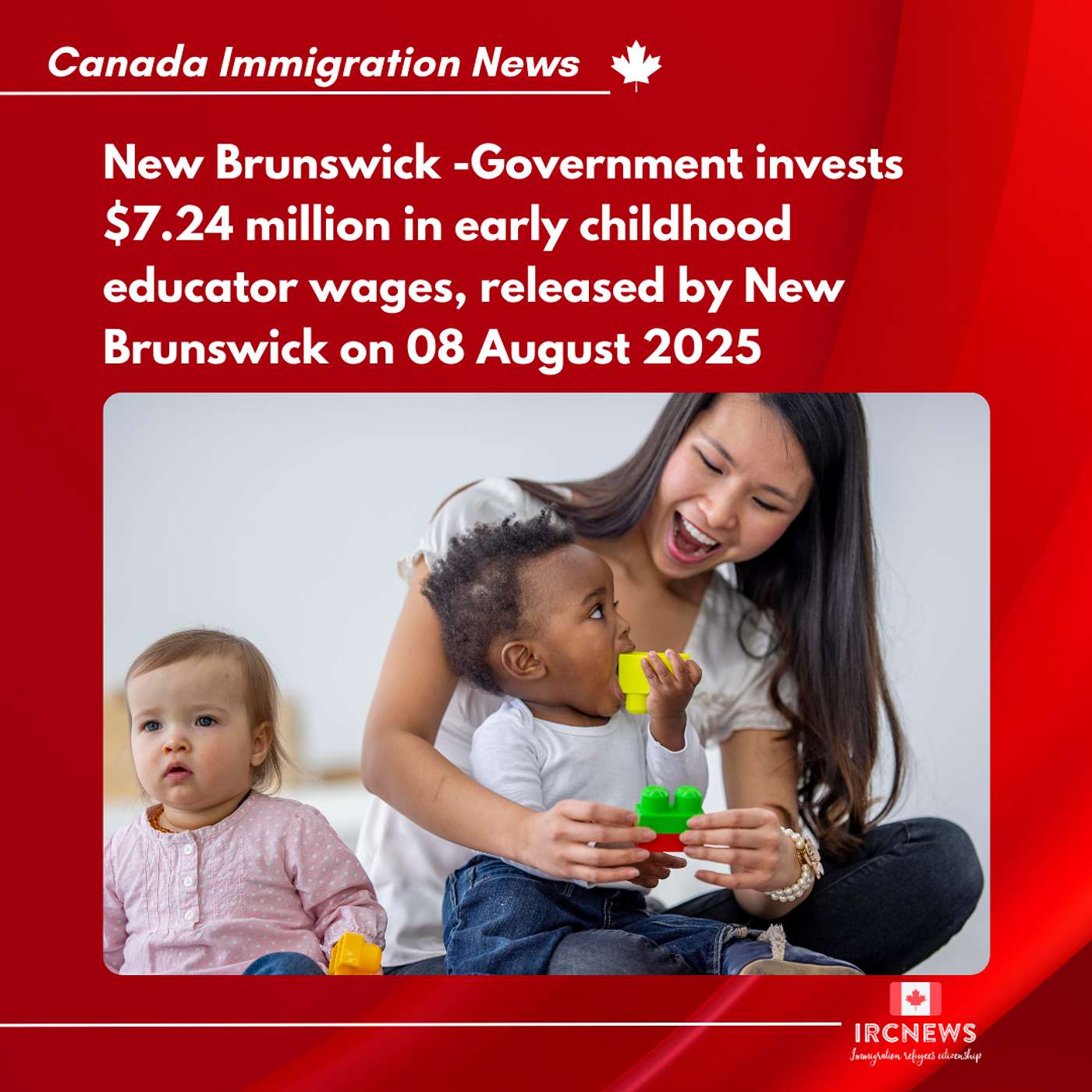 New Brunswick -Government invests $7.24 million in early childhood educator wages, released by New Brunswick on 08 August 2025 episode artwork