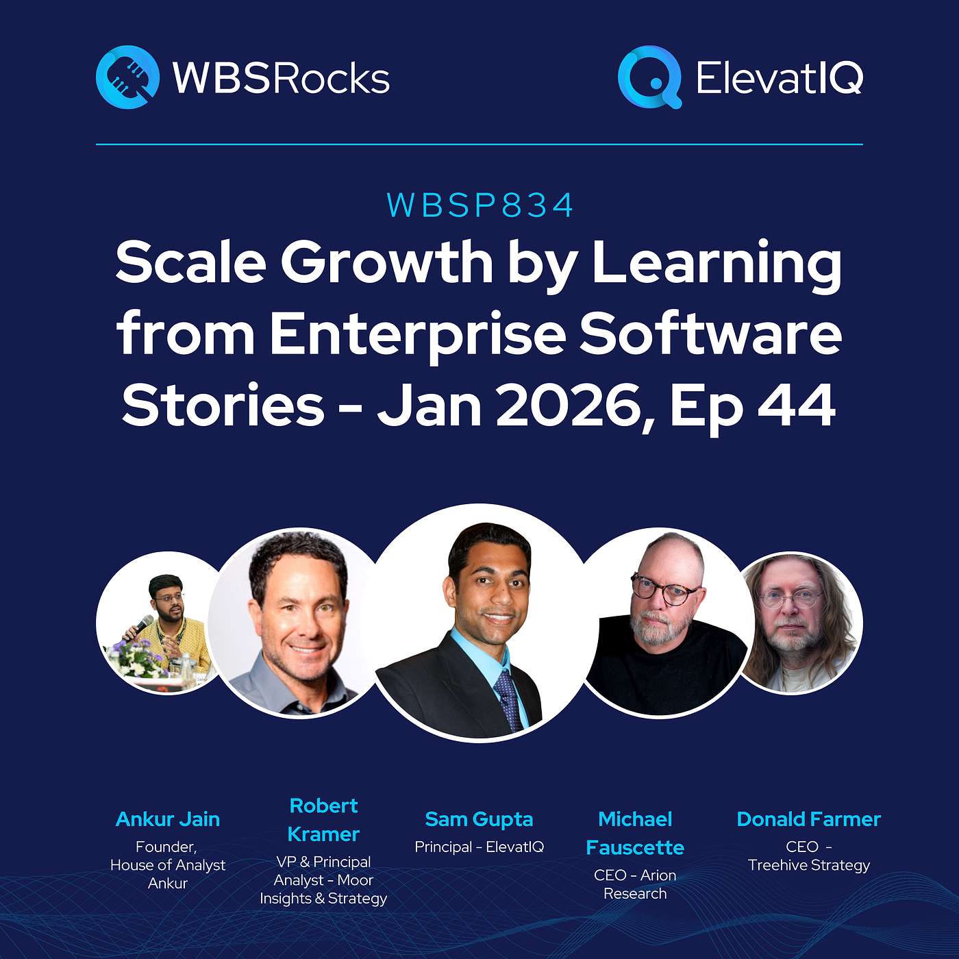 WBSP834: Scale Growth by Learning from Enterprise Software Stories - Jan 2026, Ep 44, an Objective Panel Discussion WBSP834: Scale Growth by Learning from Enterprise Software Stories - Jan 2026, Ep 44, an Objective Panel Discussion