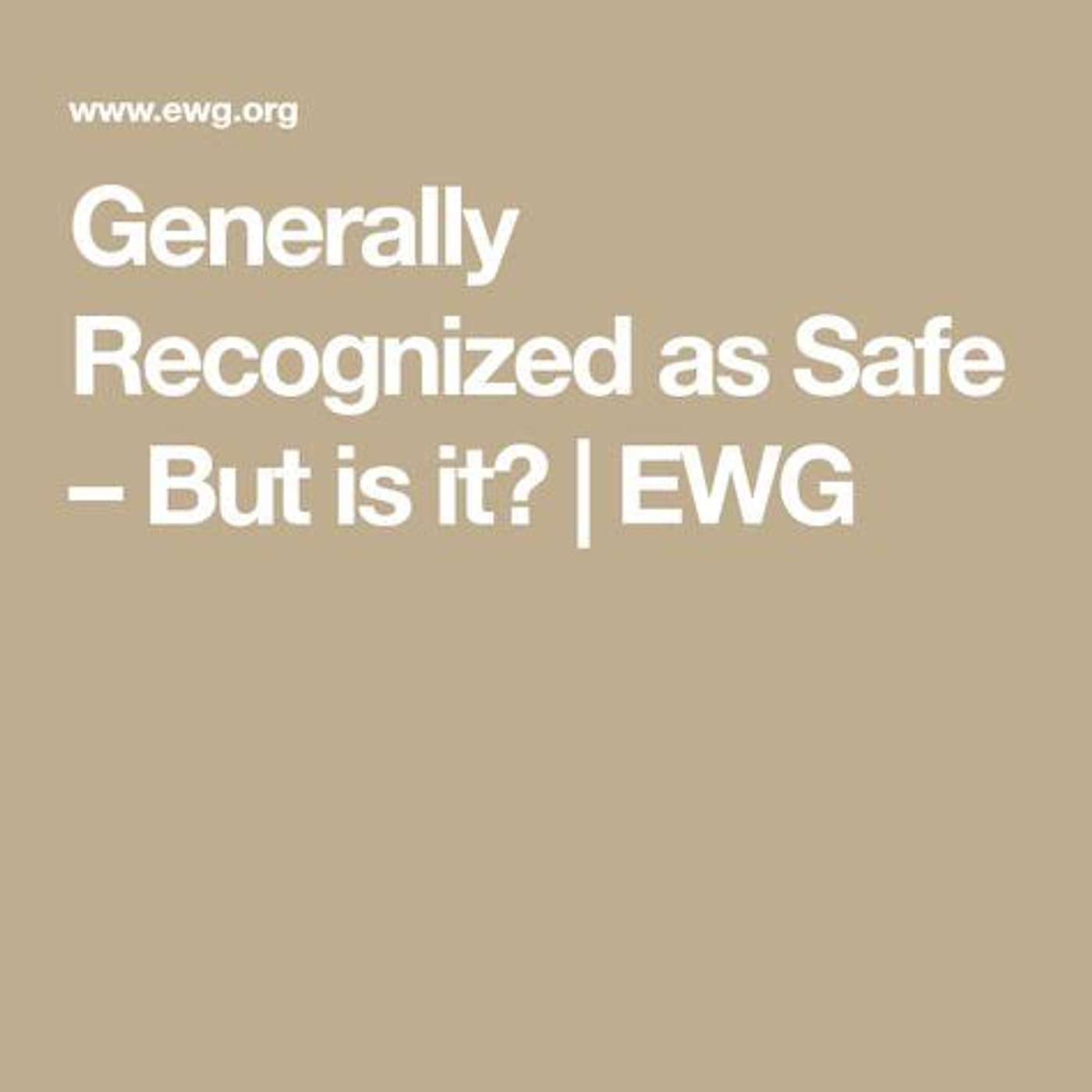 USDA:GRAS (generally recognized as safe) not so true anymore. episode artwork