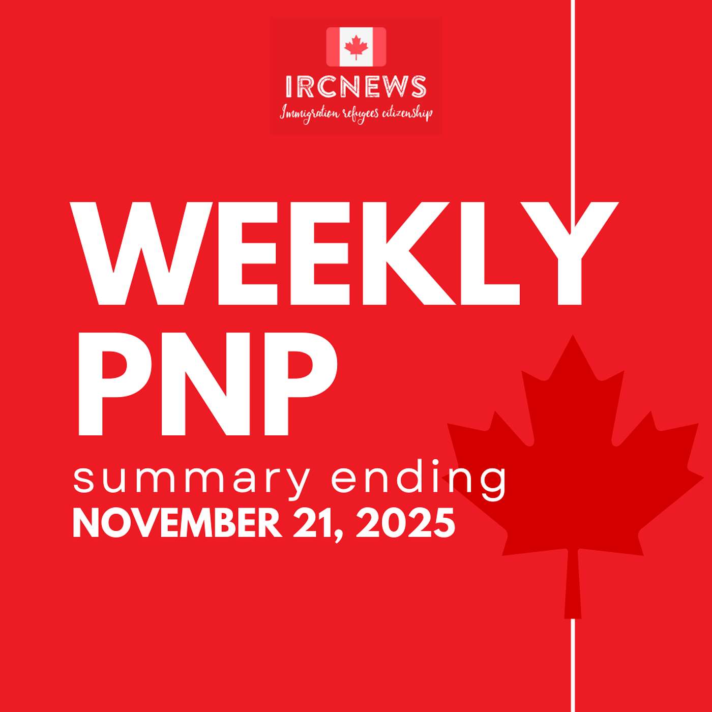 Canada Immigration Weekly PNP selection Summary for week ending November 21 2025 episode artwork