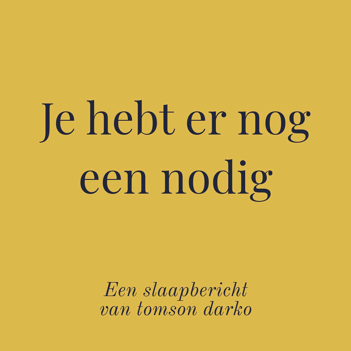 In slaap vallen met melancholie van Tomson Darko