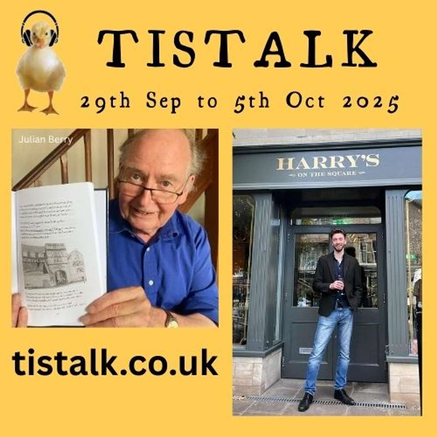 29th Sep - 5th Oct 2025 Julian Berry, Harry's on the Square, Slurry!, Fave Tree, Legal Corner