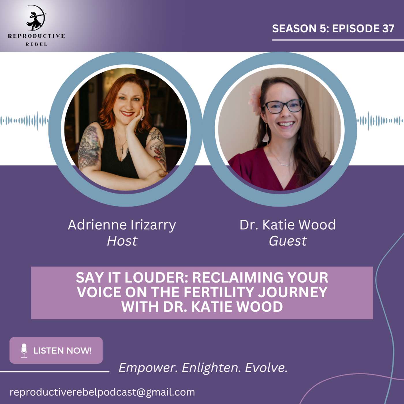 Say It Louder: Reclaiming Your Voice on the Fertility Journey with Dr. Katie Wood episode artwork