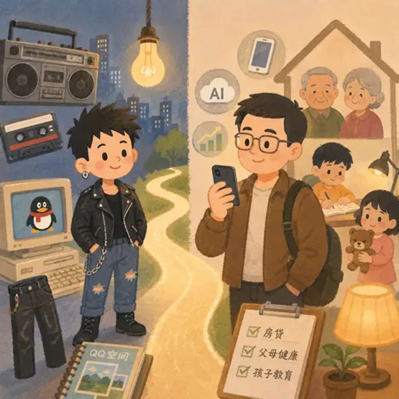[HSK 5] 孩子不懂80后 - Children Don’t Understand the Post-80s Generation episode artwork