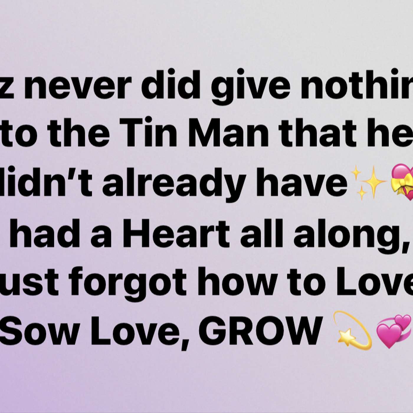 Don’t be The Tin Man/ Tin Woman; Use your Heart to Love episode artwork
