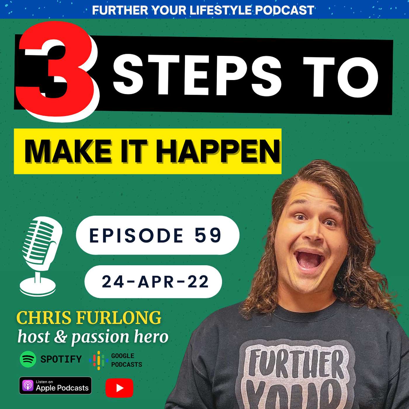 Ep.59 - 3 Step Process to MAKE IT HAPPEN | Further Your Lifestyle Podcast