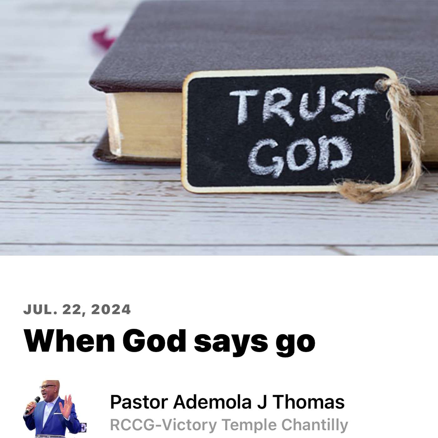 When God says go episode artwork
