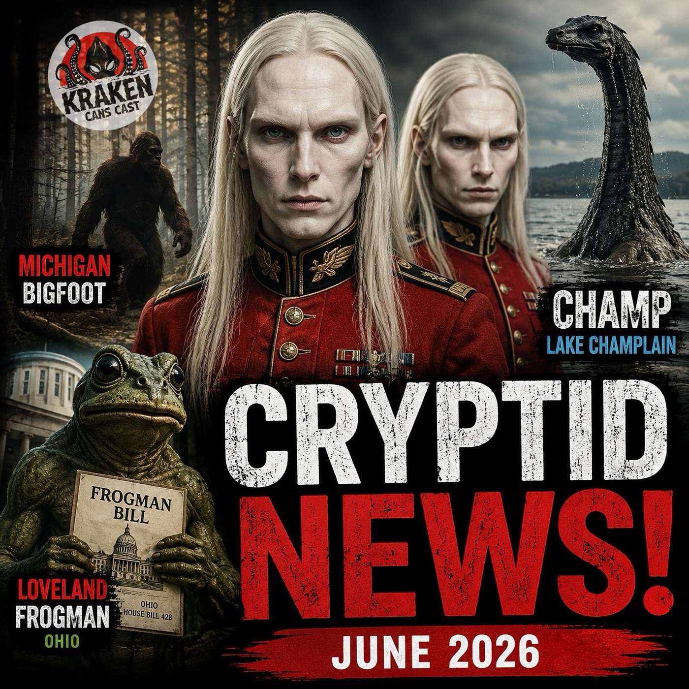 Kraken Current: June 2026 | Trump Nordic Aliens, Loveland Frogman, Michigan Bigfoot & Champ episode artwork